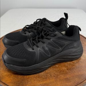 Brazos Shoes Wm 6 B Black Safety Toe Lace Up Work Oil & Slip Resistant Sneakers